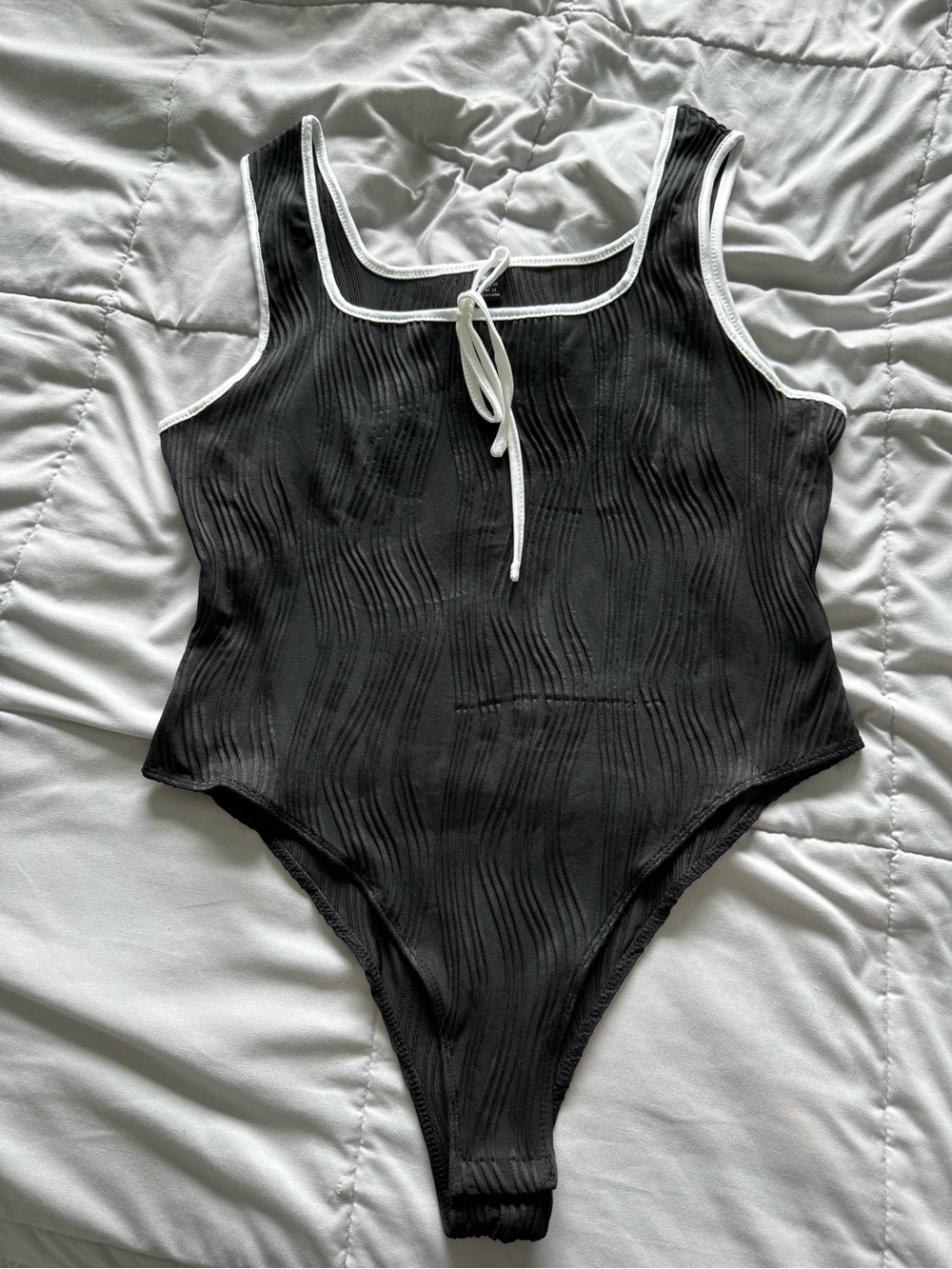 SHEIN black with white trim bodysuit